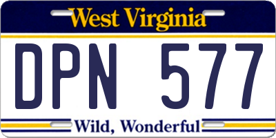 WV license plate DPN577