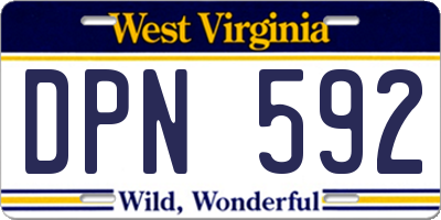WV license plate DPN592