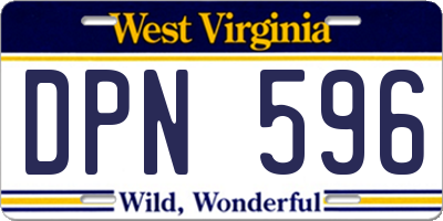 WV license plate DPN596