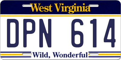 WV license plate DPN614