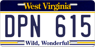 WV license plate DPN615