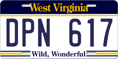 WV license plate DPN617