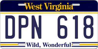 WV license plate DPN618