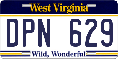 WV license plate DPN629
