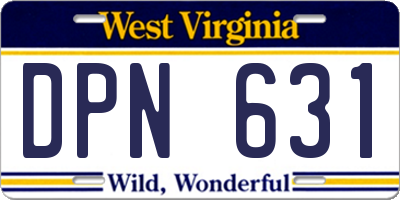 WV license plate DPN631