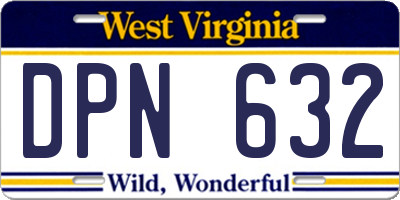 WV license plate DPN632