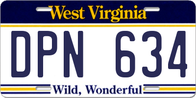 WV license plate DPN634