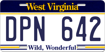 WV license plate DPN642