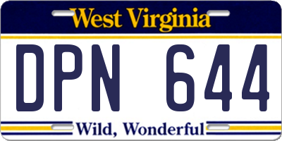 WV license plate DPN644