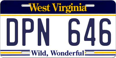 WV license plate DPN646