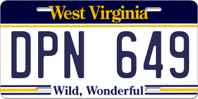 WV license plate DPN649