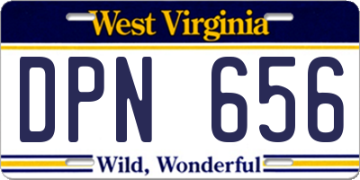 WV license plate DPN656