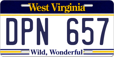 WV license plate DPN657
