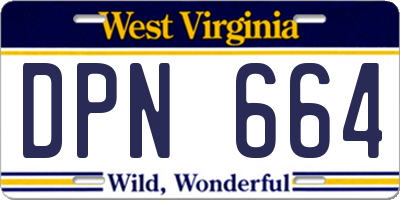 WV license plate DPN664