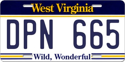 WV license plate DPN665