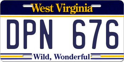 WV license plate DPN676