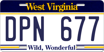 WV license plate DPN677