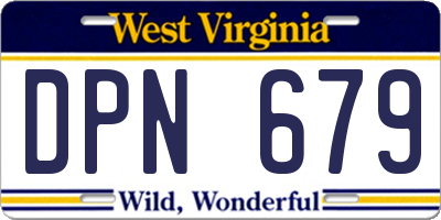 WV license plate DPN679