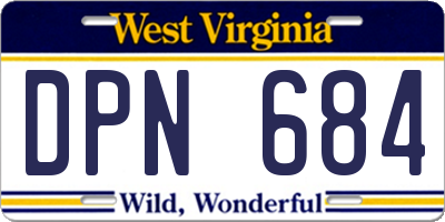 WV license plate DPN684