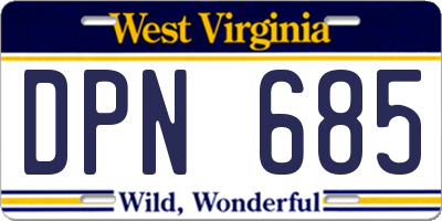 WV license plate DPN685