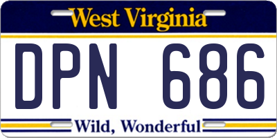 WV license plate DPN686