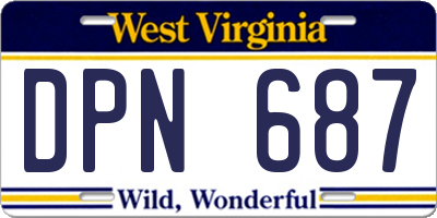 WV license plate DPN687