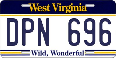 WV license plate DPN696