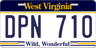 WV license plate DPN710
