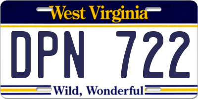 WV license plate DPN722