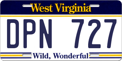 WV license plate DPN727