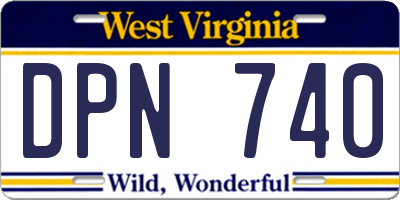 WV license plate DPN740