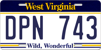 WV license plate DPN743