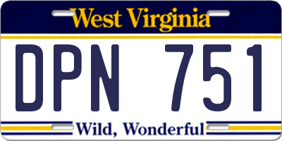 WV license plate DPN751