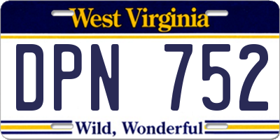 WV license plate DPN752