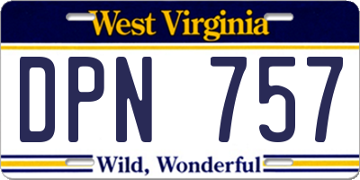 WV license plate DPN757