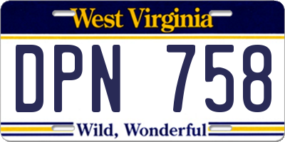 WV license plate DPN758
