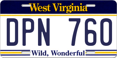 WV license plate DPN760