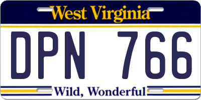 WV license plate DPN766