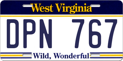 WV license plate DPN767