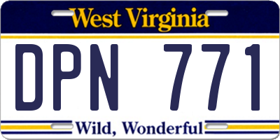 WV license plate DPN771