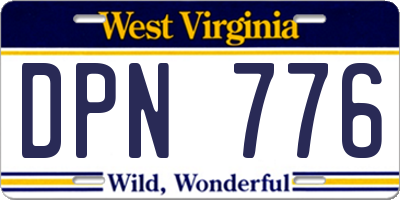 WV license plate DPN776