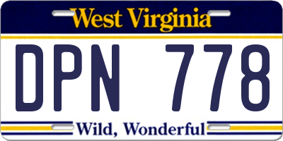 WV license plate DPN778