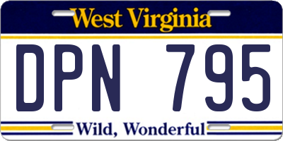 WV license plate DPN795