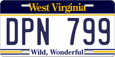 WV license plate DPN799