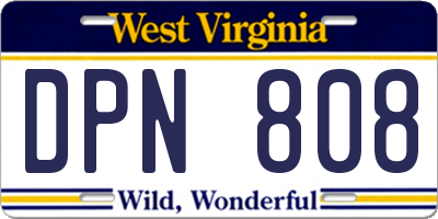 WV license plate DPN808