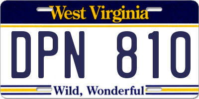 WV license plate DPN810