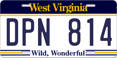 WV license plate DPN814
