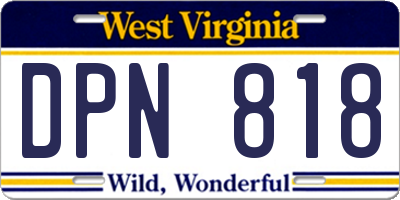 WV license plate DPN818
