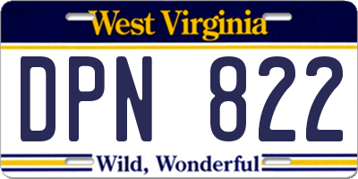 WV license plate DPN822