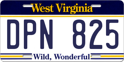 WV license plate DPN825